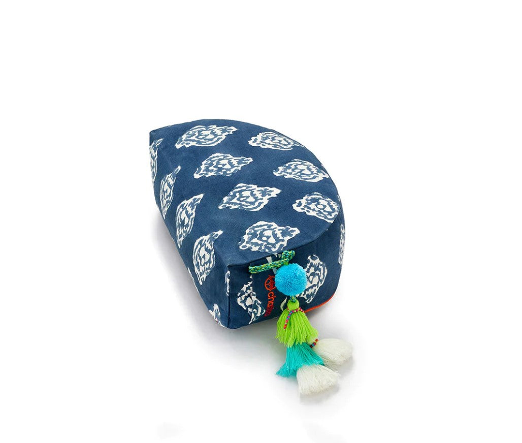 Zafu Halbmond Ikat blau