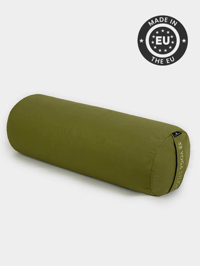 Bolster Traversin rond Cosse de sarrasin bio - Vert Olive