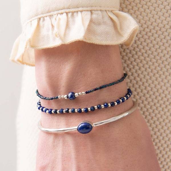 Bracelet Iris avec pierre lapis-lazuli