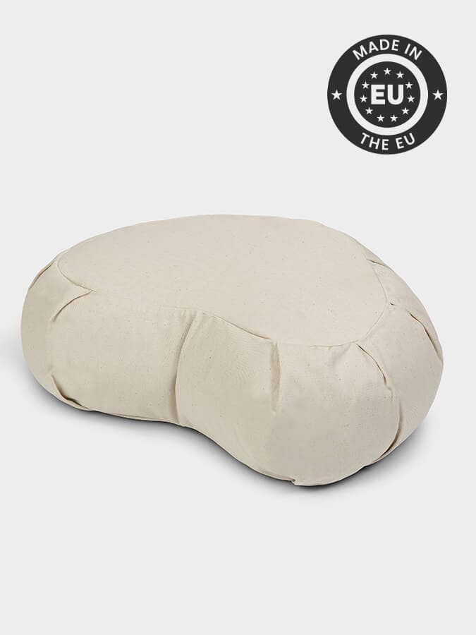 Coussin en forme de croissant Zafu en sarrasin biologique Yoga Studio EU