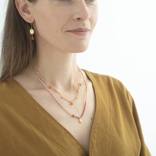 Collier Aware en plaqué or avec cornaline