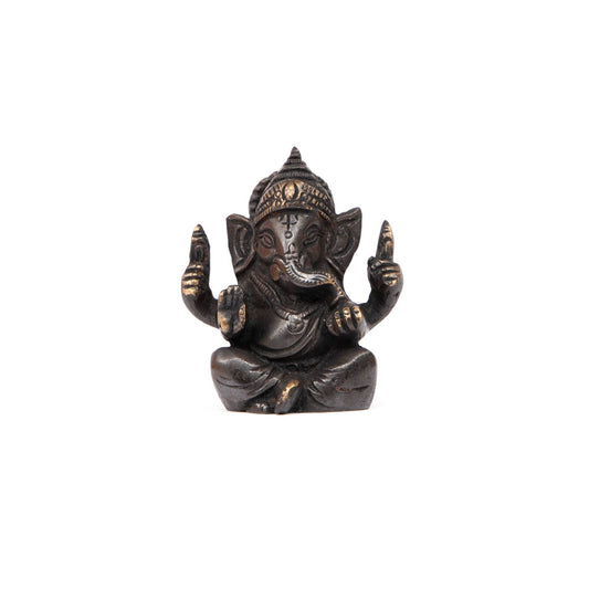 Statue of Ganesha, brass approx. 7 cm, black