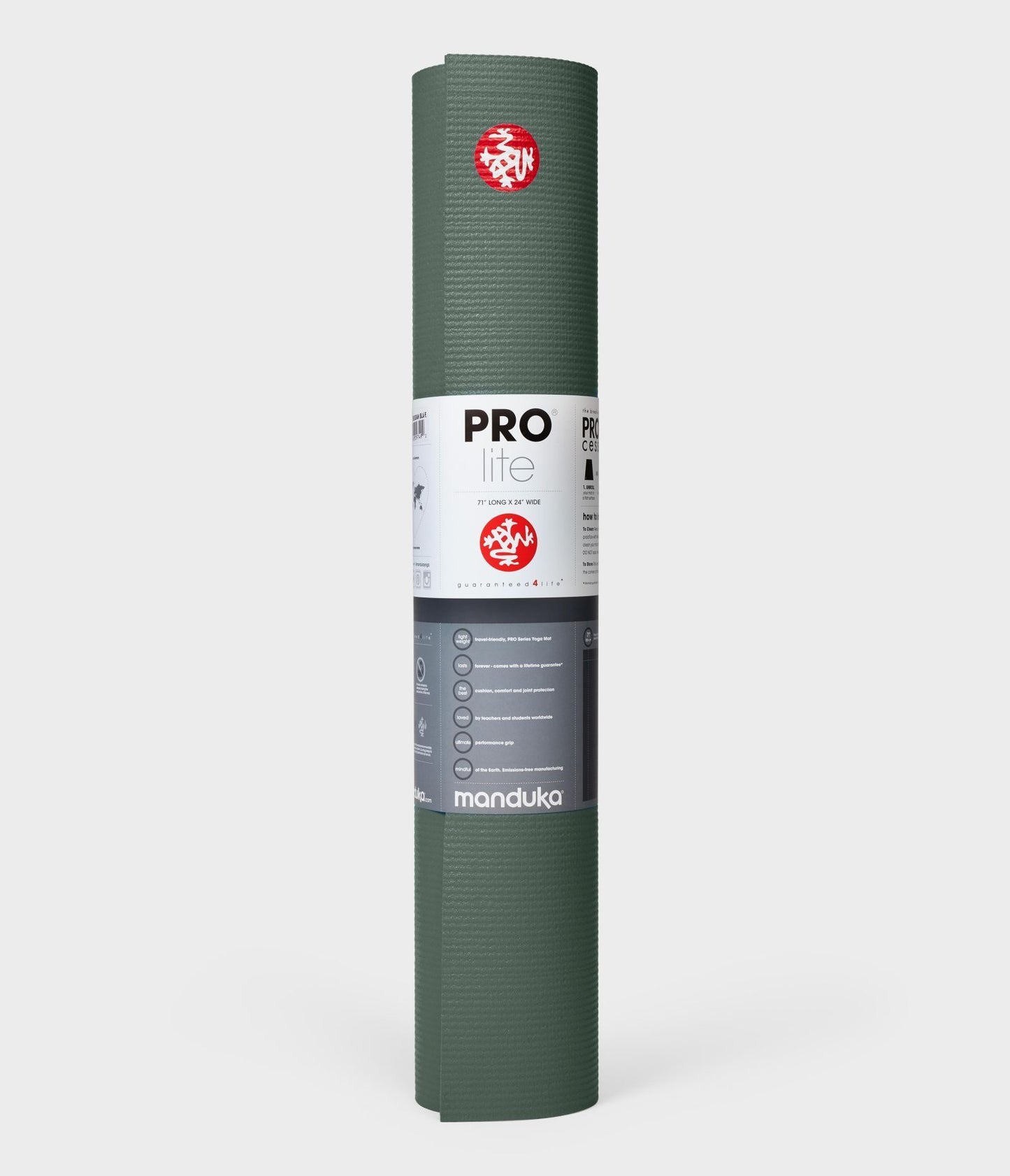 Manduka Pro Lite - Schwarz-Salbeigrün