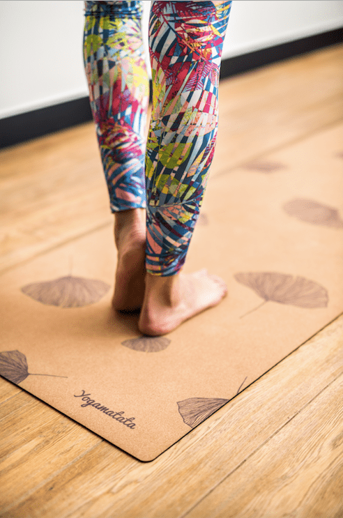 Tapis de voyage en liège pliable "ginko"