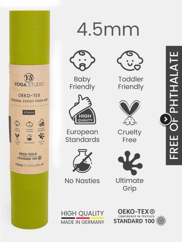 Tapis yoga studio Eco-Tex certifié - vert avocat