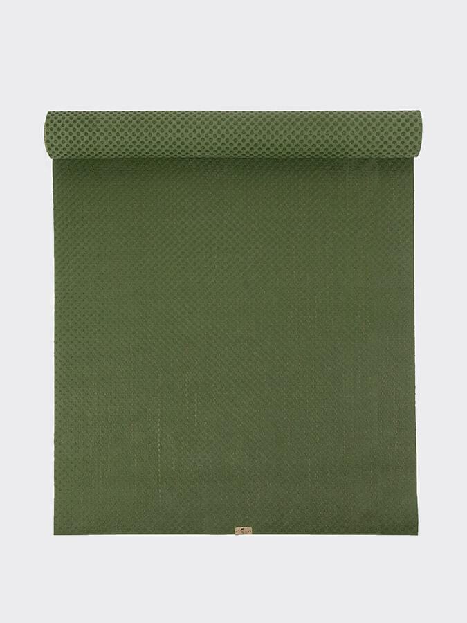 Tapis de Yoga en Jute et caoutchouc naturel vert