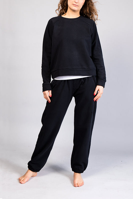 Schwarze Fleecehose XS