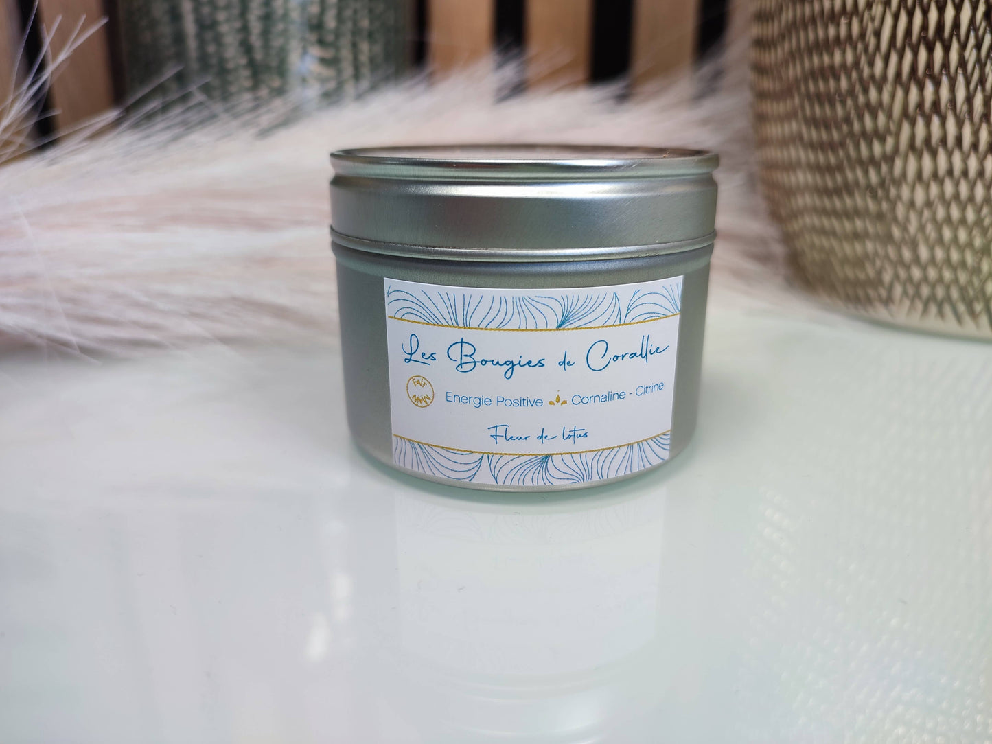Positive energy scented candle with natural stones