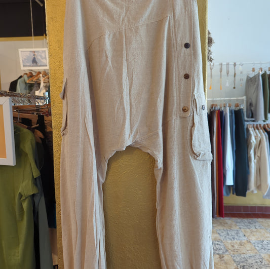 Harem pants with button - beige