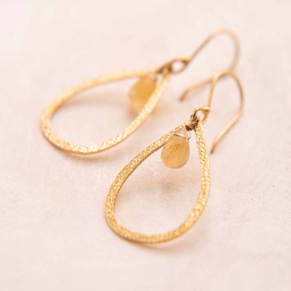 Boucles d'oreilles Affection en plaqué or avec pierre de citrine