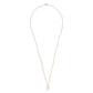 Calm rose quartz stone and golden pearl necklace