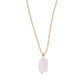 Calm rose quartz stone and golden pearl necklace