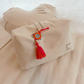 Bolster in organic cotton and Taupe buckwheat husks