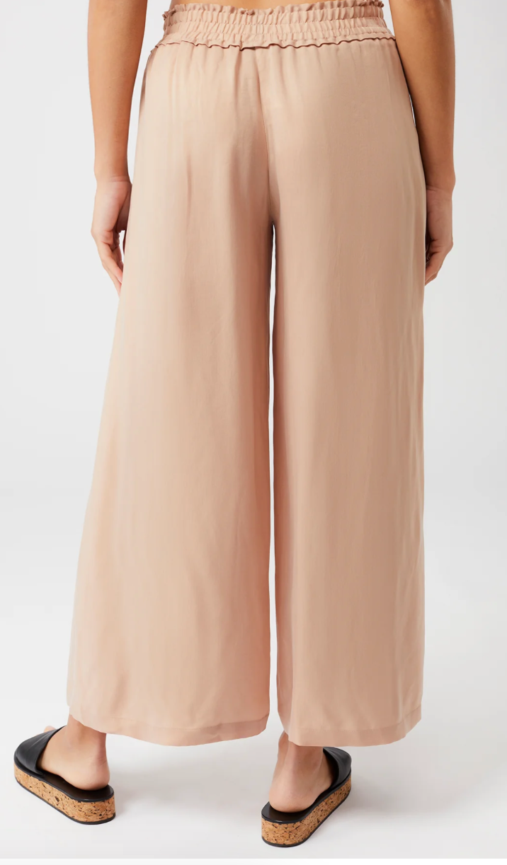 Pantalon Bali en soie végétalienne cupro - gold beige