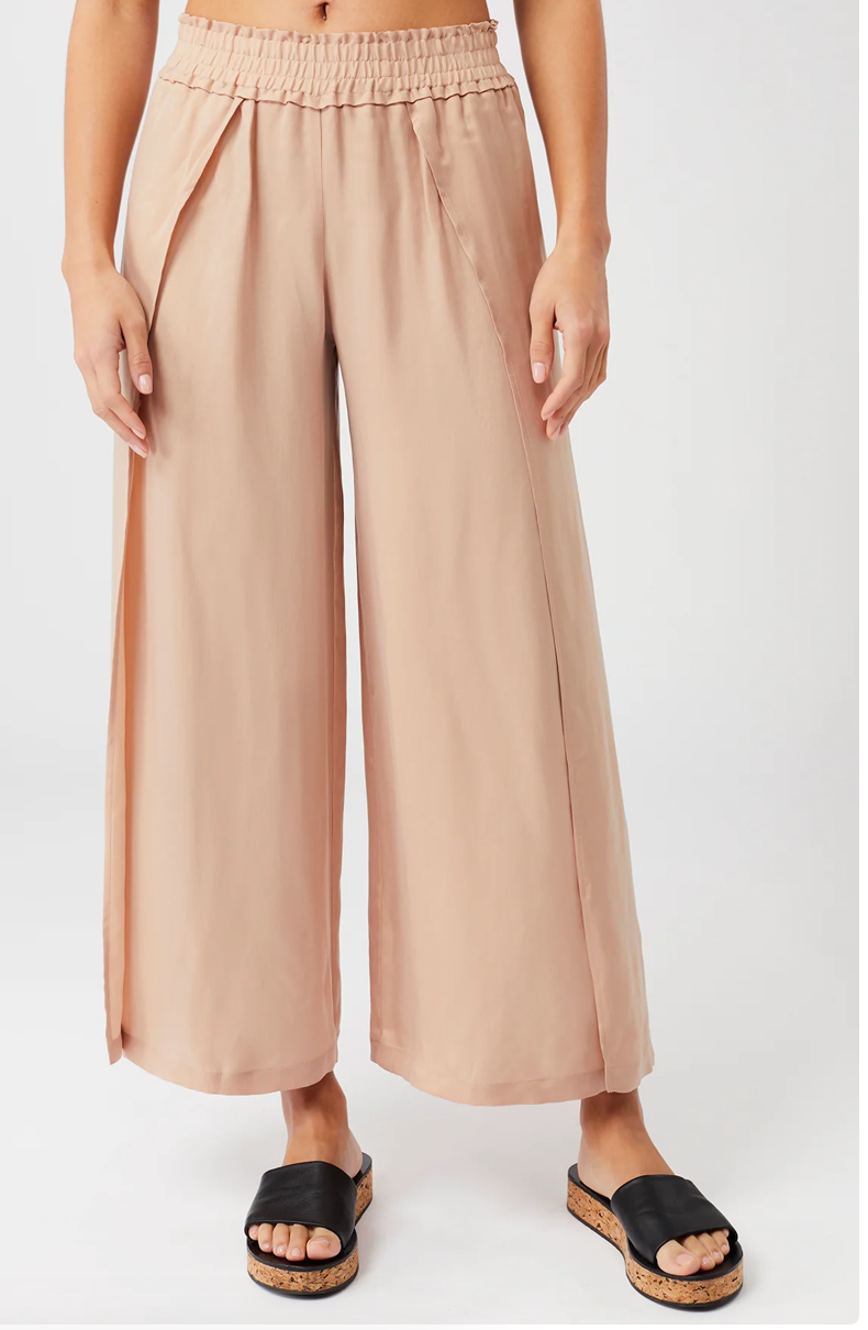 Pantalon Bali en soie végétalienne cupro - gold beige