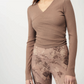Printed Leggings Mandala - beige-cappuccino tropical flowers print