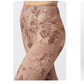 Printed Leggings Mandala - beige-cappuccino tropical flowers print