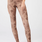 Printed Leggings Mandala - beige-cappuccino tropical flowers print