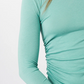 Side Ruffled Longsleeve Shirt  - Seafoam vert - Mandala