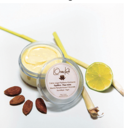 Crème ayurvédique naturelle "Equilibre - peau Mixte" crème visage matifiante-hydratante - 50 gr - Vegan