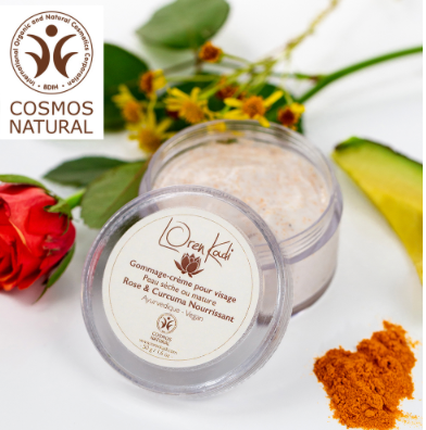 Gommage ayurvédique naturel "Rose & Curcuma Nourrissant" 50 gr - Vegan