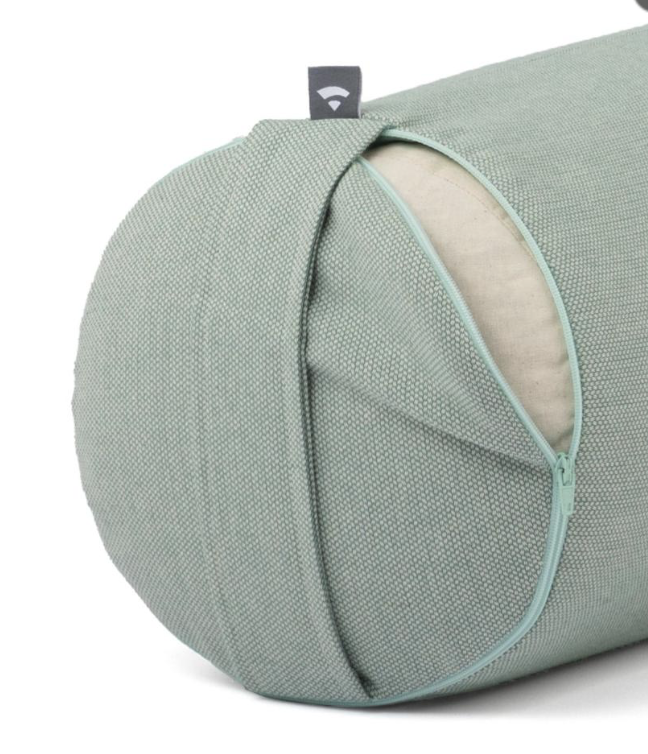 Bolster de yoga ROND CLASSIC Dobby -  Vert pétrole