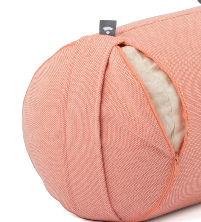 Bolster de yoga ROND CLASSIC Dobby -  Orange corail