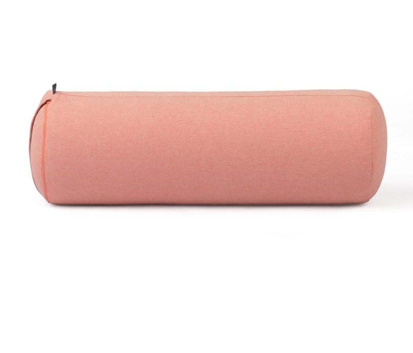 Bolster de yoga ROND CLASSIC Dobby -  Orange corail