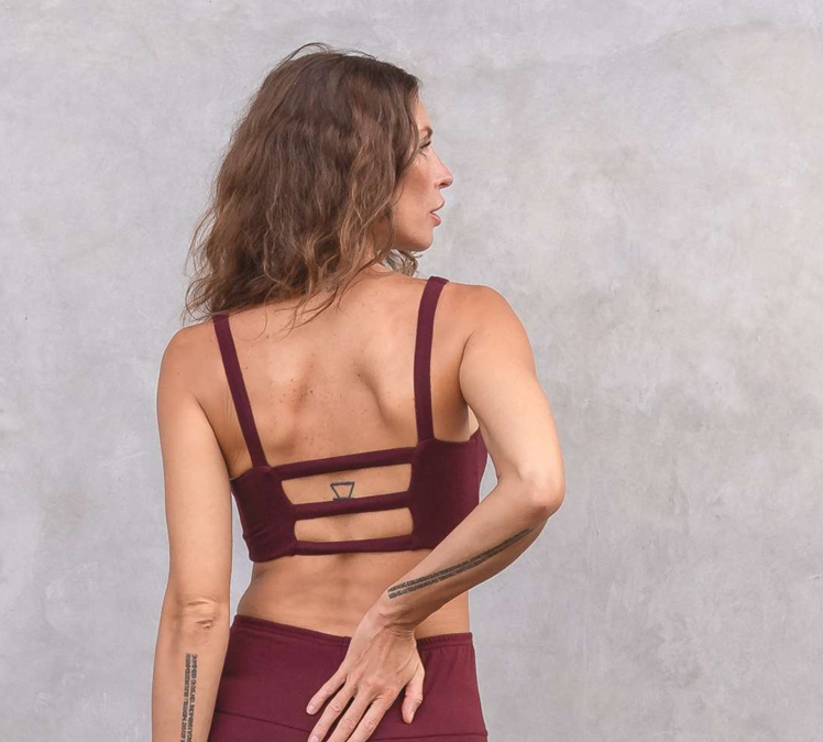 Brassière de yoga Carmen Burgundy