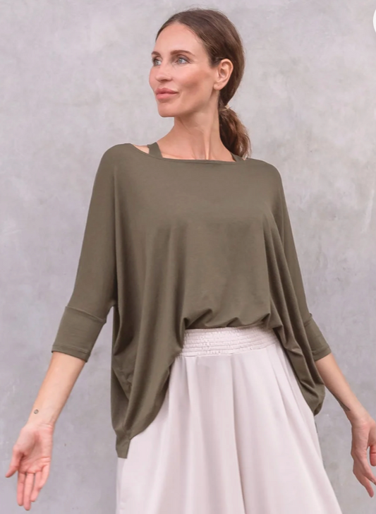 Sheela T-Shirt 3/4 TU  - Olive