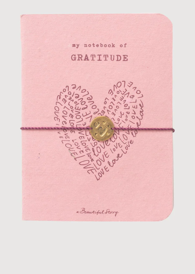 Bracelet carte - mini carnet de yoga porte-bonheur Gratitude - Coeur -  Notebook heart