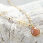 Calm citrine stone and golden pearl necklace