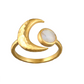Rose quartz stone ring - gold plated