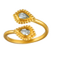 Rose quartz stone ring - gold plated