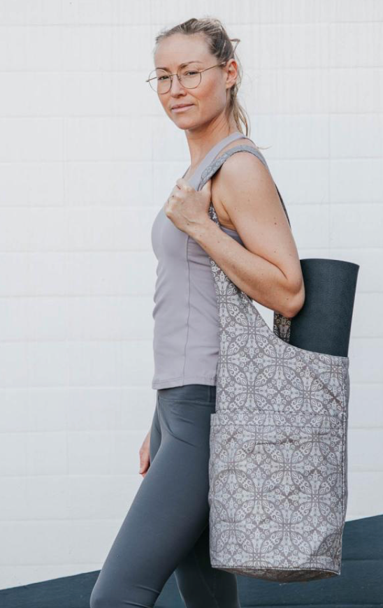 Shopper Yoga Bag - pour tapis de yoga - taupe-gris-argenté - Maharaja Raja