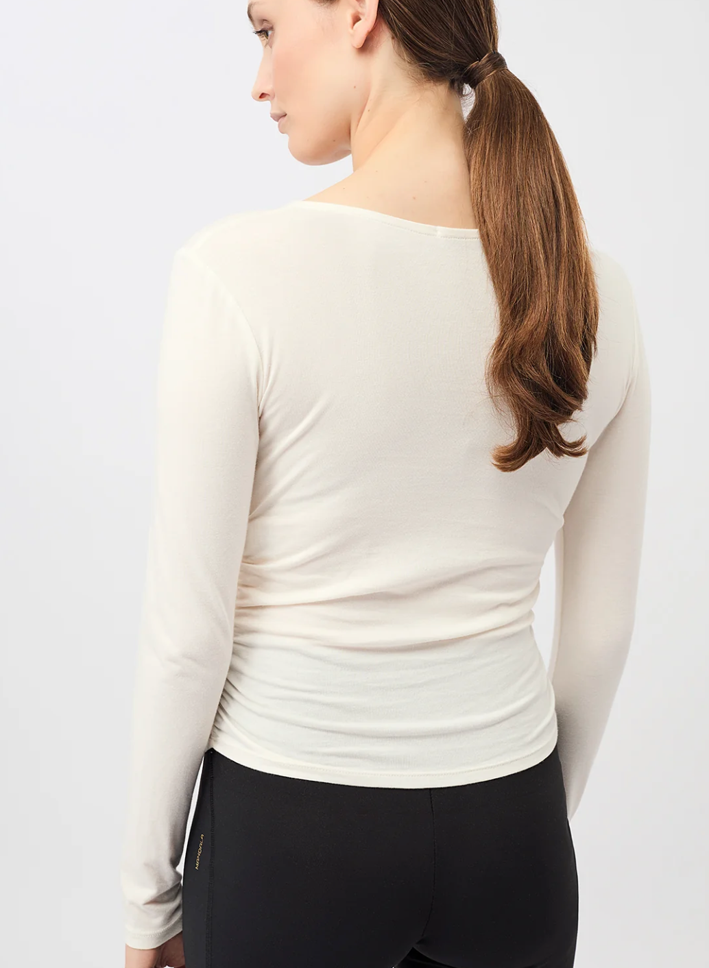 New Cable Top with integrated support bra - White