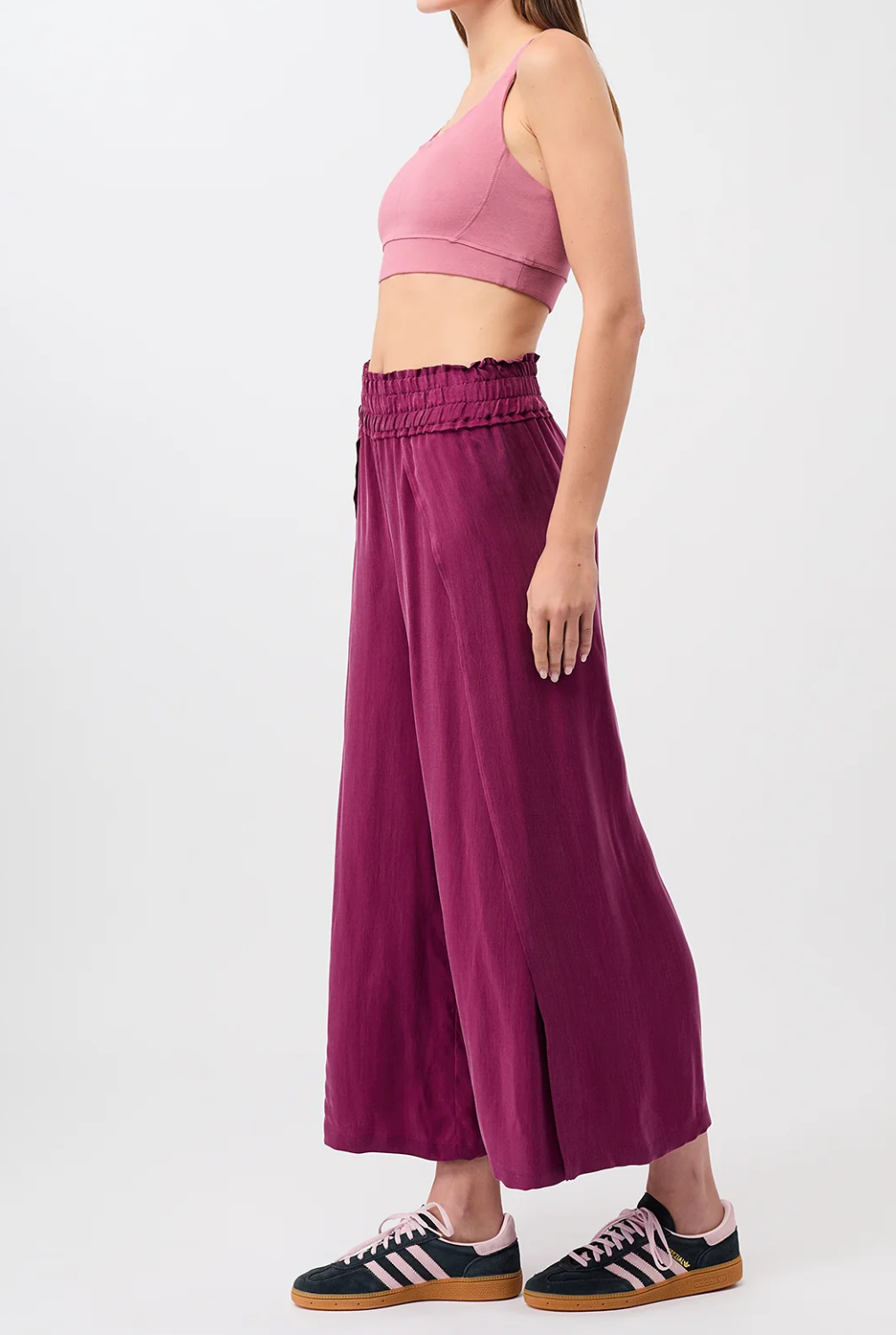 Pantalon Bali - vegan silk  Cupro - Cherry - Mandala