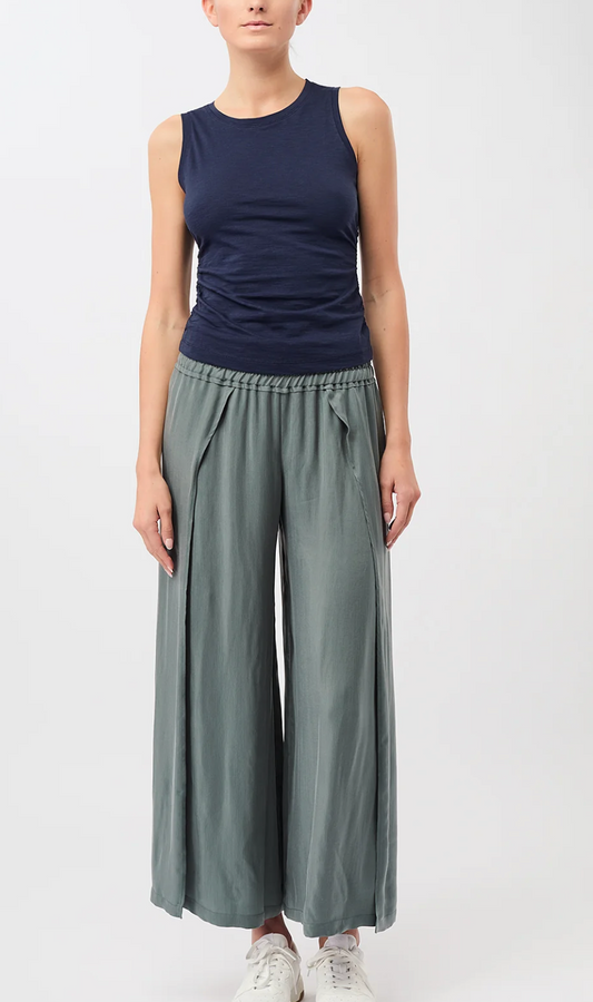 Bali pants in vegan cupro silk - Jungle