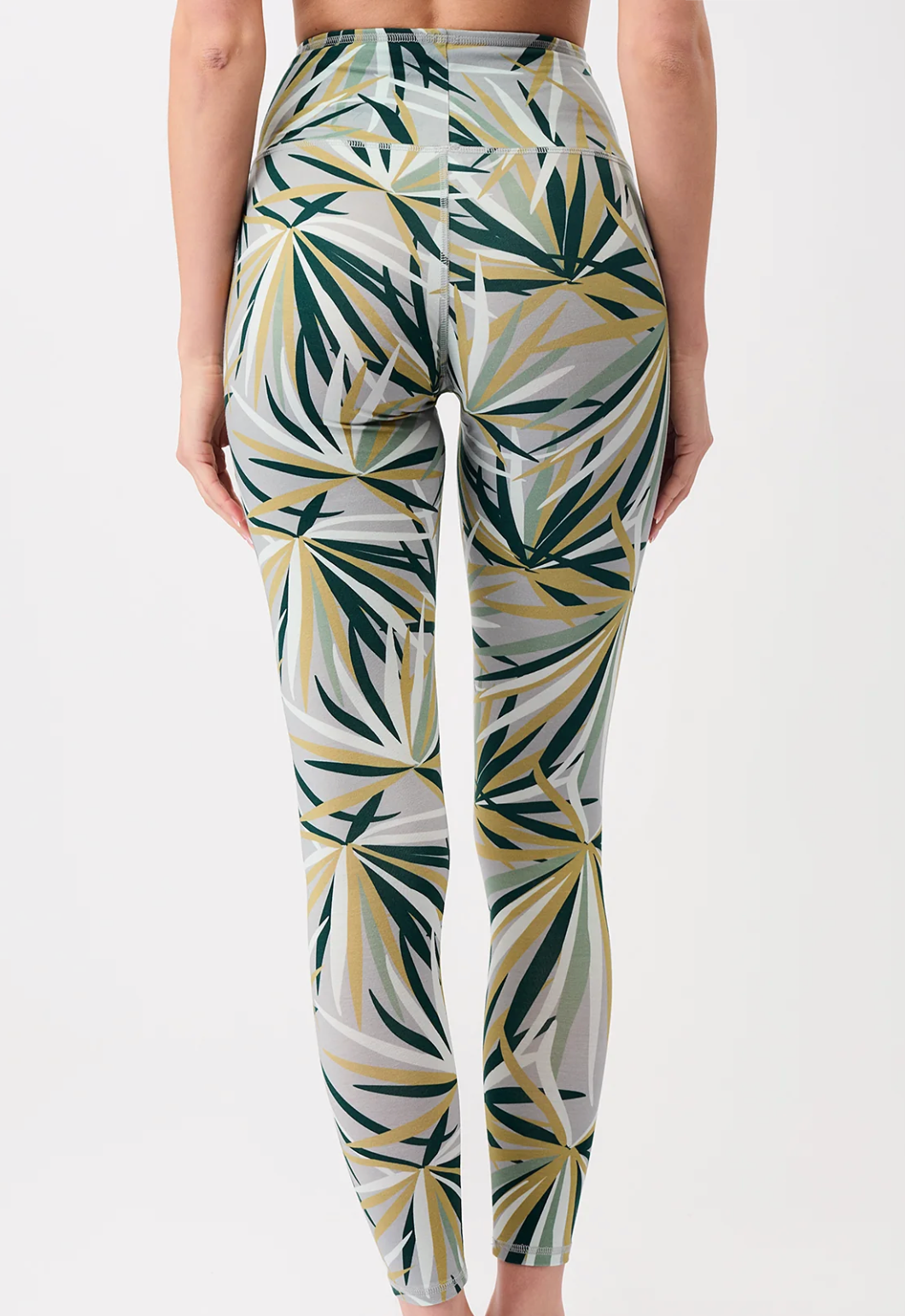 Printed Leggings Mandala - beige-cappuccino tropical flowers print