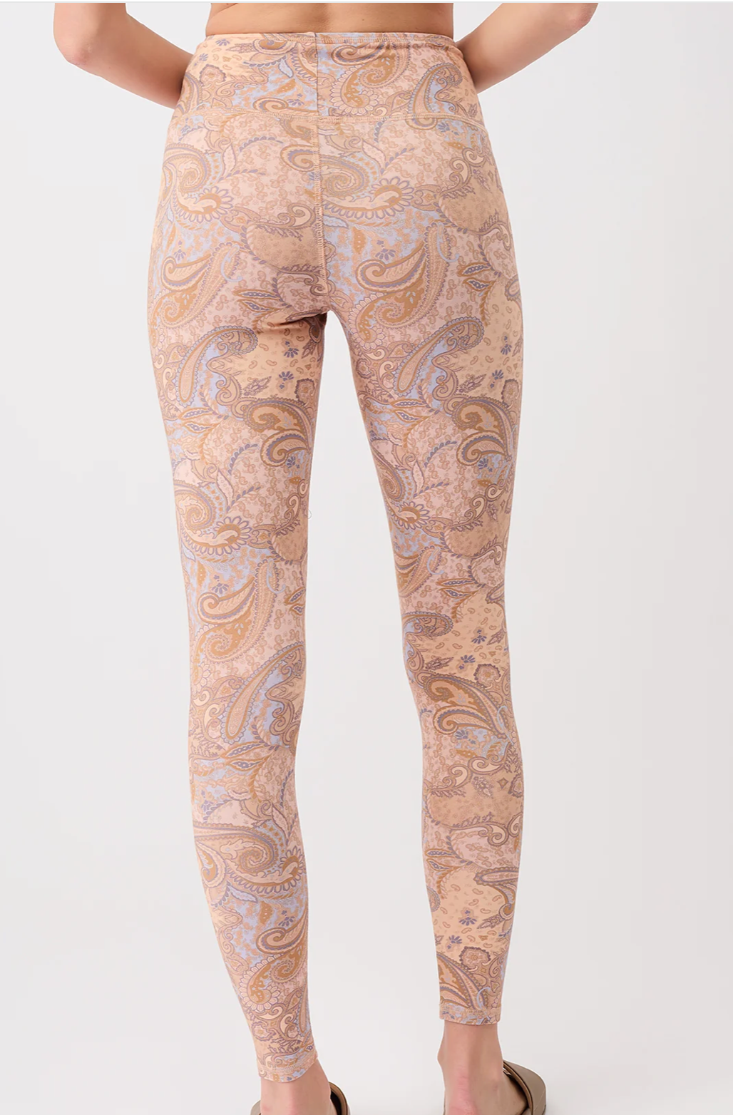 Printed Leggings Mandala - beige-cappuccino tropical flowers print