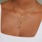 Collier "Half Moon" plaqué or 18k