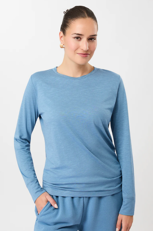 Easy Longsleeve Shirt  -  Wave Ocean blue