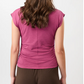 Cropped Ruffled Top  -  Wave Framboise violet - Mandala