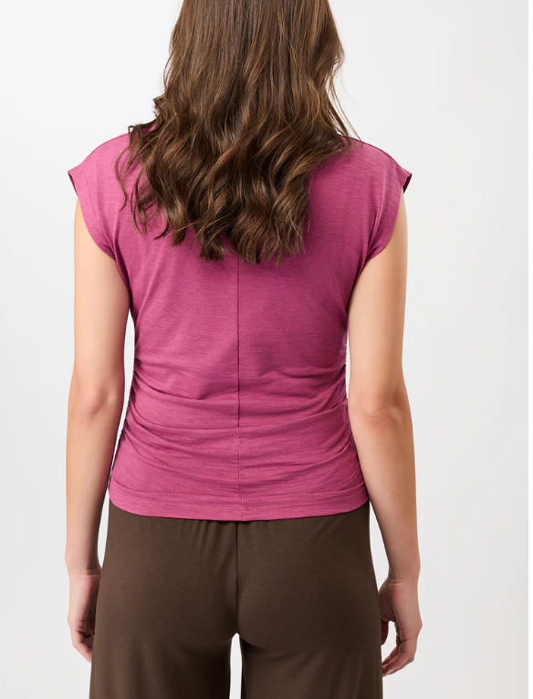 Cropped Ruffled Top  -  Wave Framboise violet - Mandala