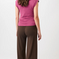 Cropped Ruffled Top  -  Wave Framboise violet - Mandala