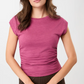 Cropped Ruffled Top  -  Wave Framboise violet - Mandala