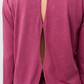 Open Back Long Sleeve Shirt - Mulberry - Mandala