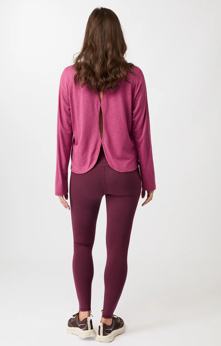 Open Back Long Sleeve Shirt - Mulberry - Mandala