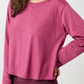 Open Back Long Sleeve Shirt - Mulberry - Mandala