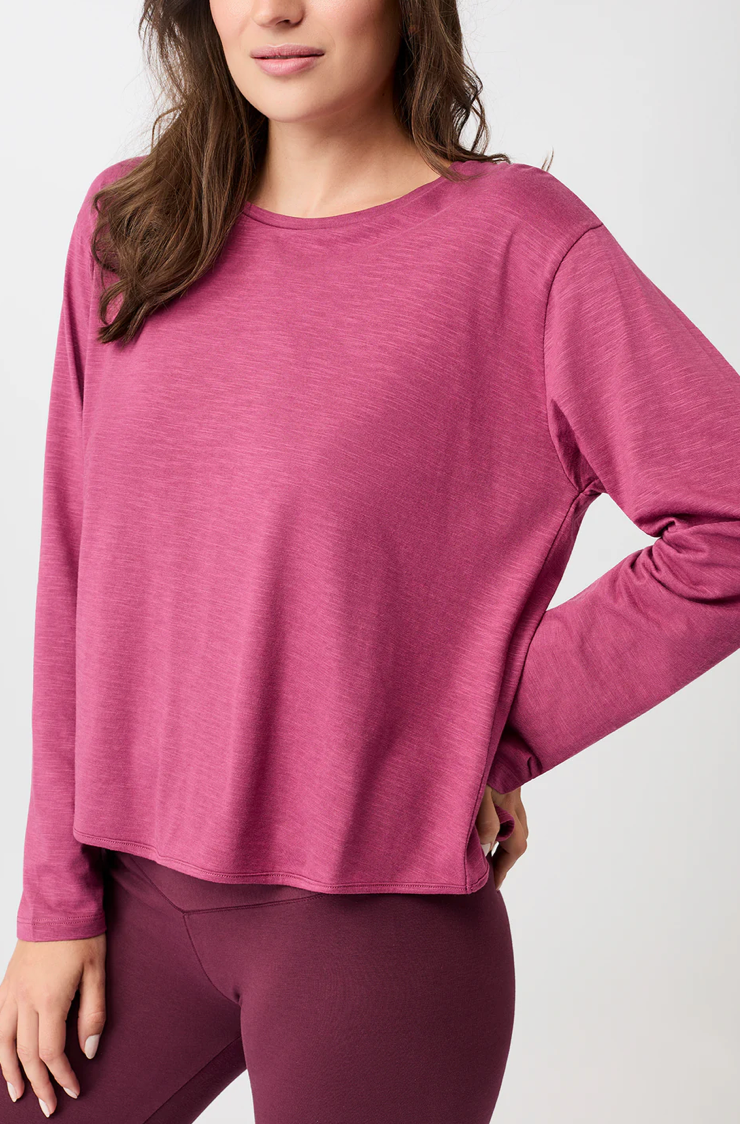 Open Back Long Sleeve Shirt - Mulberry - Mandala
